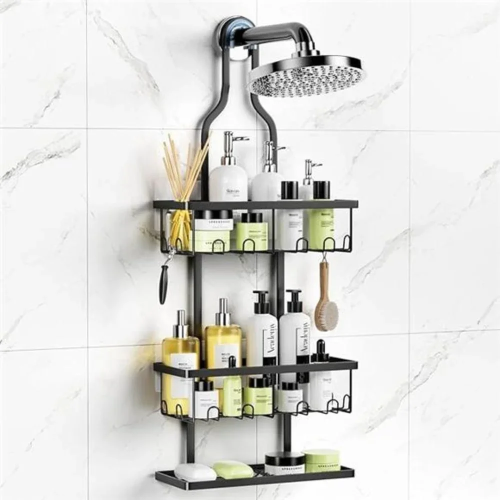 ShowerCaddy Hanging,Bathroom ShowerOrganizer Hanging,Rustproof Black ShowerCaddy